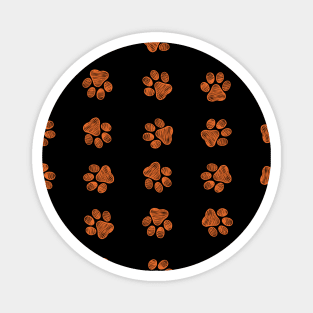 Happy Halloween design doodle orange paw print Magnet